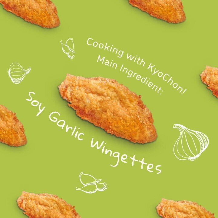cooking with KyoChon - soy garlic wingettes